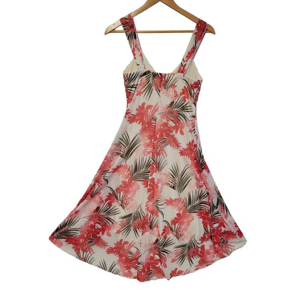 Y2K Baby Doll High Low Midi Dress Tropical Floral‎ 90s Summer Vacation Size S - Picture 2 of 8